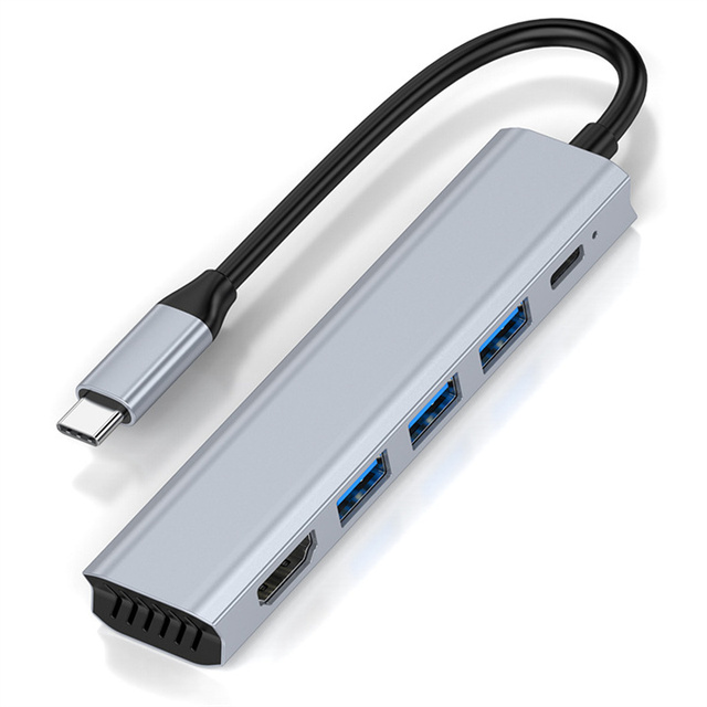 New Type-C 5-in-1 USB Hub Dock Adapter Multi-Function OTG Splitter for Phone Expansion Dock with HDMI4k Five-in-One Interface