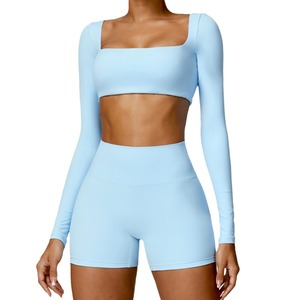 Conjunto Deportivo de Alta Calidad en Oferta, Leggings de Cintura Alta, Traje de Manga Larga para Entrenamiento, Ropa Deportiva para Gimnasio, Ropa de Fitness para Mujer, Conjunto de Yoga - Product Image 2