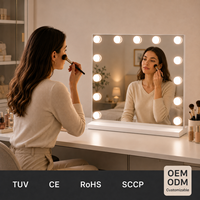 Miroir de maquillage Hollywood OEM à LED, miroir de coiffeuse éclairé pour la maison