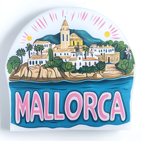 Aimants de réfrigérateur de haute qualité en résine personnalisée, design moderne, effet de relief 3D moyen, souvenirs de voyage à Mallorca, artisanat