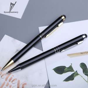Stylo à bille fantaisie en métal avec logo personnalisé, couleur contrastée 2023, avec stylet pour l'écriture - Product Image 2
