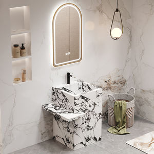 Lavabo <span class=keywords><strong>colonne</strong></span> en dalle de <span class=keywords><strong>pierre</strong></span> carrée [Designer Custom] pour hôtel/KTV, lavabo créatif et minimaliste - Product Image 5