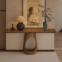 Table console de luxe en bois massif Wabi-Sabi, table d'appoint néo-chinoise, table d'appoint artistique pour la décoration du salon et de la chambre