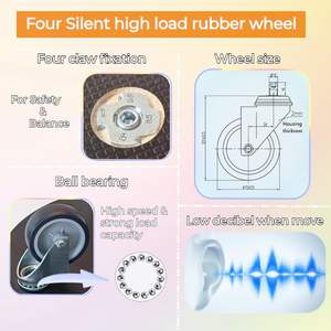 Chariot de déménagement de meubles avec roues en caoutchouc, moteur roulant en bois MDF robuste de 500lb pour canapé <span class=keywords><strong>piano</strong></span> et réfrigérateur - Product Image 6