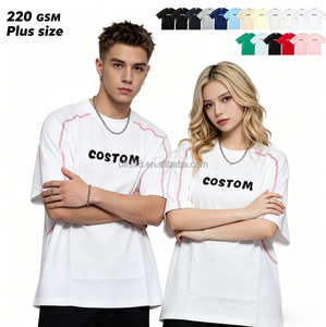 Camiseta Unisex Extra Grande Personalizada, Blanca con Ribete en Contraste, Estampado de Letras, Cuello Redondo, Manga Corta, Estilo Urbano, Algodón 220 GSM, Tallas Grandes - Product Image 1