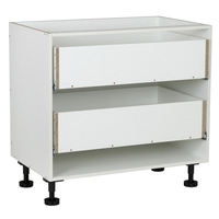 Armoire de cuisine modulaire économique de Dubaï, base en mélaminé et MDF, finition blanc stratifié, prête à assembler (RTA)
