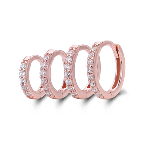 Pendientes de Aro de Plata de Ley S925 de Moda, Chapados en Oro, con Incrustaciones de Circonita, Joyería Fina de Moda en Existencia - Product Image 3