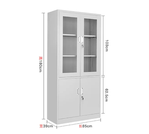 Armario plegable de acero para oficina, puerta abatible, armario de garaje con estante ajustable - Product Image 5
