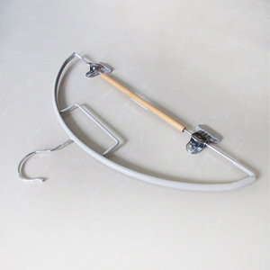 Straight Bottom Bar With Clips Supermarket Trousers Skirts Display Plated Non-Slip Metal Pant <b>Hanger</b> - Product Image 3