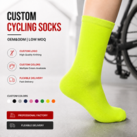 Chaussettes de cyclisme en tissu éponge respirantes et antibactériennes de haute qualité pour jeunes, fabrication OEM, faible MOQ, logo personnalisé, chaussettes de sport tricotées pour l'entraînement