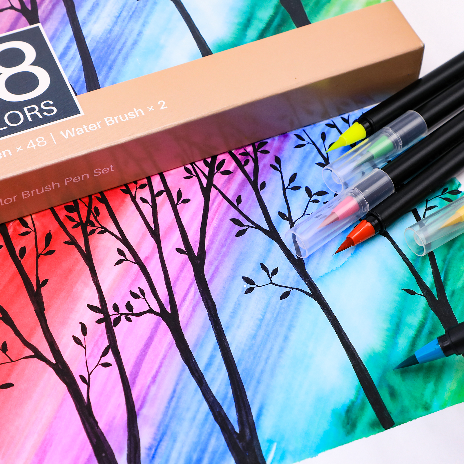 Набор акварельных красок Artecho, 48 цветов, профессиональные маркеры для акварели, для студентов