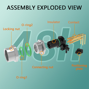 מחבר עגול m12 חשמלי עגול 5 סיכה קוד עמיד למים ריתוך כבל תעשייתי גלגל נקבה שקע m12 פאנל מחבר - Product Image 6