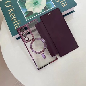 Nouvelle <span class=keywords><strong>coque</strong></span> de téléphone portable à chargement magnétique sans fil, étui portefeuille en cuir à <span class=keywords><strong>clapet</strong></span> pour <span class=keywords><strong>Samsung</strong></span> Galaxy S22 S23 Plus S24 Ultra - Product Image 4