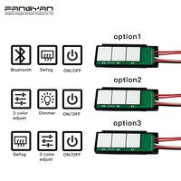 Interrupteur tactile intelligent pour miroir, trois couleurs à intensité variable, 12V, 3 boutons, contrôle audio et anti-buée pour miroir de courtoisie