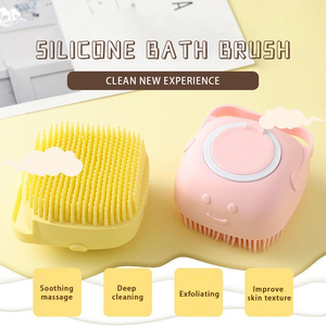 New <b>Hair</b> Cute Portable Travel Silicone Super Soft Brsitles Scalp Massager Yellow Shampoo <b>Brush</b> Plastic <b>Toddler</b> Cleansing <b>Brush</b> - Product Image 1