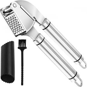 Prensa de Ajo Manual Apta para Lavavajillas, Triturador de Ajo de Acero Inoxidable de Grado Profesional Premium, Set de Picador y Pelador de Ajo - Product Image 2