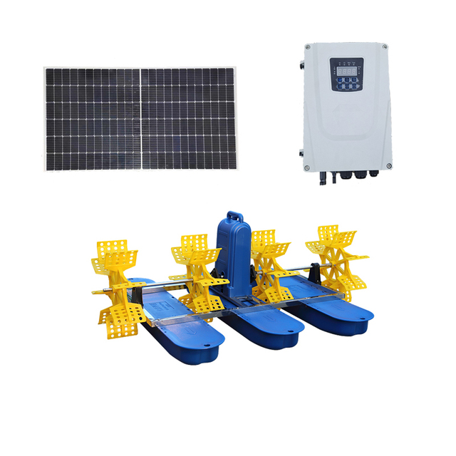 Solar Aquaculture Machinery with 4 Impellers, 96 Volts DC and 220 Volts AC