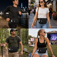 Sac de poitrine unisexe en nylon imperméable avec logo personnalisé, antivol, GPS, pour la course à pied, le sport, sac banane, sac de taille