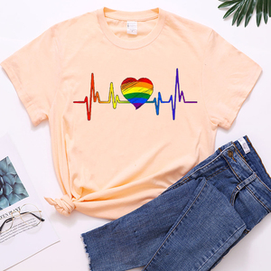 T-shirt manches courtes pour femmes, décontracté et élégant, couleur bonbon, avec hologramme imprimé, à la mode, Harajuku - Product Image 5