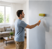 Rouleau à peinture ergonomique, économique, robuste, de 9 pouces, de remplacement, OEM, pour une finition lisse, avec une poignée en plastique confortable et antidérapante