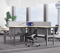 Poste de travail électrique modulaire pour 4 personnes, réglable en hauteur, bureau de cubicle ergonomique, poste de travail debout