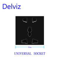 Panneau en verre Delviz, prise électrique, prise de charge rapide, interrupteur mural DIY, prise murale USB universelle internationale 13A