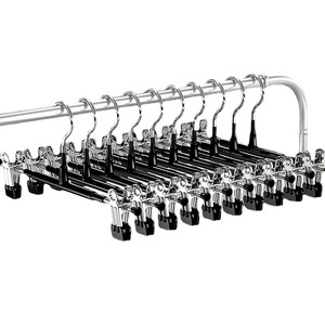 Plastic Coated Trouser Hanger Non Marking Non Slip Thickened Stainless Steel <b>Clips</b> For Pants Skirts Drying Storage Organizer - Product Image 1