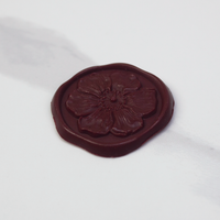 Stiker Segel Lilin Merah Anggur untuk Kemasan Mewah Parfum Kosmetik, Segel Amplop Label Botol Perekat Sendiri dengan Desain Bunga Timbul 3D