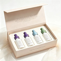 Ensemble de flacons compte-gouttes en verre blanc brillant de qualité supérieure, vides, 15ml, 20ml, 30ml, pour huile à barbe, huile pour le visage, soins bronzants, avec insert de boîte d'emballage