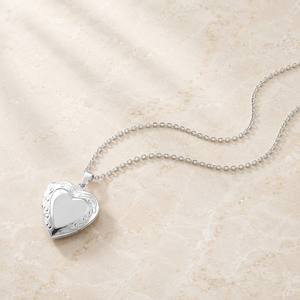Collar con Medallón de Corazón de Acero Inoxidable 316L, Chapado en Oro de 18K PVD, Grabado con Filigrana, Recuerdo Romántico para Aniversario de Bodas - Product Image 2