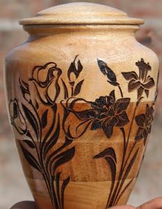 Buy <b>Keepsake</b> Cremation Urn with Round Shaped Polished Surface Antique Style Wooden Crafted Human <b>Ash</b> Cremation Urn - Product Image 6