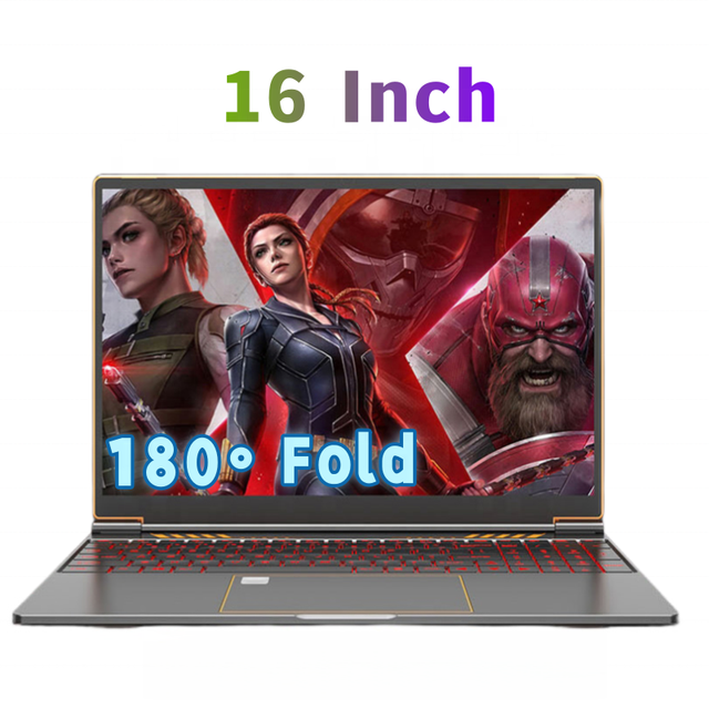 Intel N100 Laptops 16 INCH 16GB RAM 2TB SSD Notbook Computer Windows11 Fingerprint Unlock 180 ° Opening and Closing Laptop