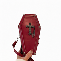 Sac à bandoulière Halloween en forme de cercueil, sac à main mini gothique avec crâne, accessoire de fête rock