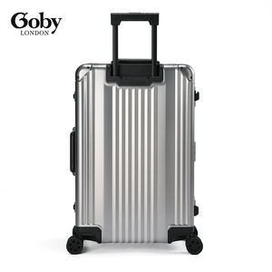 Valise à bagages de luxe 20 pouces avec cadre en alliage d'aluminium couleur argent foncé style serrure sans fermeture éclair vente en gros en stock - Product Image 2