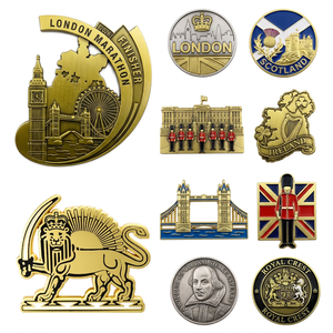 Aimants de réfrigérateur en métal personnalisés sur le thème du tourisme britannique, marathon de Londres, garde royale, aimants de réfrigérateur 3D en alliage de zinc, souvenirs en gros - Product Image 1