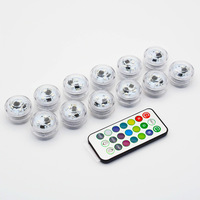 Lámpara de Vela Luminosa Multicolor con Control Remoto, Diseño Moderno, Lámpara Sumergible para Fiestas y Eventos, Plástico
