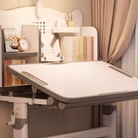 Table d'étude pour enfants JINS avec roulettes et étagère, dossier réglable en hauteur, bureau et chaise pour étudiants, table de lecture en bois pour enfants