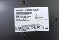 قرص صلب أصلي جديد مقاس 2.5 بوصة بسعة 7.68 تيرابايت من سامسونج PM983a NVMe U.2 PCIe 3.0 X4 مع منفذ توسعة SATA طراز MZ-QLB7T6B