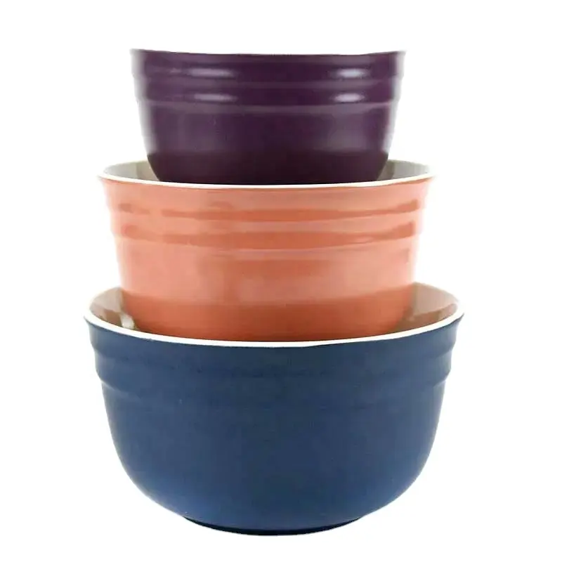 Новый стиль цвет на заказ дома матовая дешевая круглая керамическая миска для салата
