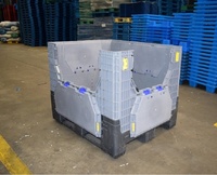 Conteneur de palette industriel grand format en polypropylène durable, pliable, empilable, caisse de stockage de qualité alimentaire, bac de rangement, unité pliable