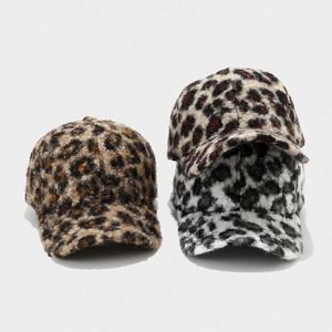 Arrival Autumn Winter Furry Leopard Print Baseball Cap Fashion Outdoor Warm Sports <b>Hat</b> <b>for</b> Women Dress - Product Image 2