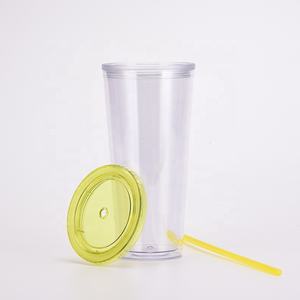 Gobelet en plastique à double paroi réutilisable de 24 OZ, gobelets à boissons transparents, tasse de voyage isolée avec paille et couvercle, fabriqué au Vietnam - Product Image 5