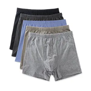 Men's cotton boxer underwear men's cotton shorts youth mid-waist boxer cotton pants