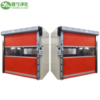Puerta de panel de pared para cámaras frigoríficas y salas limpias Yaning, Puerta enrollable rápida de PVC, Puerta enrollable inteligente, Ducha de aire para carga