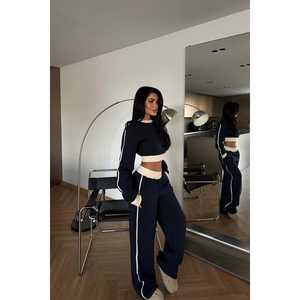 Conjunto Deportivo Vintage Azul Marino con Capucha para Hombre, Transpirable, Ligero, Tallas Grandes, con Logotipo, Diseño Sólido, para Deportes de Invierno - Product Image 2