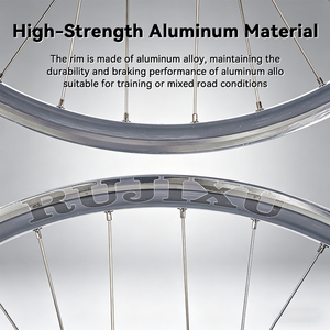 Jeu <span class=keywords><strong>de</strong></span> roues <span class=keywords><strong>de</strong></span> <span class=keywords><strong>vélo</strong></span> <span class=keywords><strong>de</strong></span> montagne RUJIXU 26/27,5/29 pouces en alliage d'aluminium avec frein à disque, 12 griffes, 3 dents, 32H, tubeless, clincher, profondeur <span class=keywords><strong>de</strong></span> jante 25 mm - Product Image 4