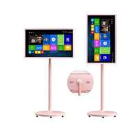 TV Portabel 32 Inci Smart Putih Dapat Dipindahkan Android 14 Tablet Baterai Dapat Diperpanjang Layar Interaktif Monitor Cerdas