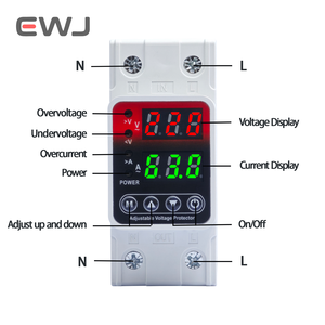 EWJ 63A 40A 220V <span class=keywords><strong>Protector</strong></span> de sobretensión Protección de relé <span class=keywords><strong>el</strong></span>éctrico <span class=keywords><strong>Protector</strong></span> de bajo voltaje alto - Product Image 1