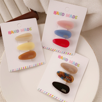 Barrettes à cheveux en acétate avec logo personnalisé, clips latéraux coréens en gros, mini barrettes en forme de goutte d'eau, accessoires capillaires coréens