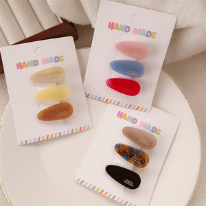 Barrettes à <span class=keywords><strong>cheveux</strong></span> en acétate avec logo personnalisé, clips latéraux coréens en gros, mini barrettes en forme de goutte d'eau, accessoires capillaires coréens - Product Image 5